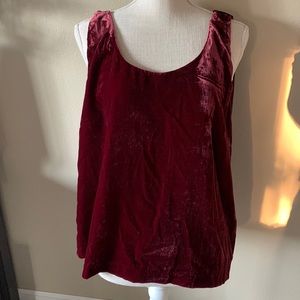 New J. Crew maroon velvet tank size 18